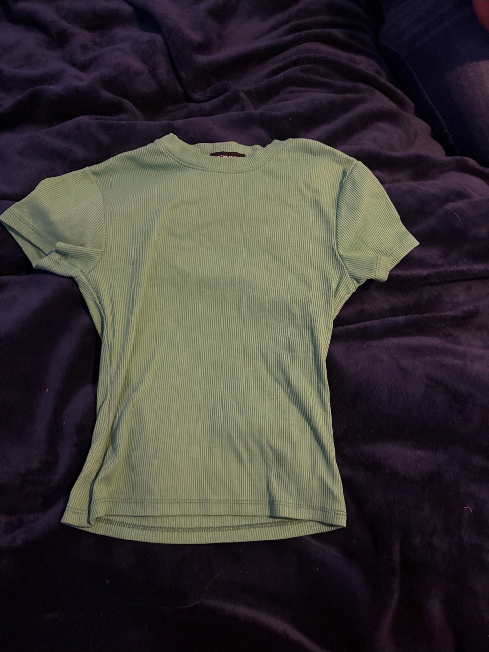 Streetwear Society Light Green Ribbed Short Sleeve Tee